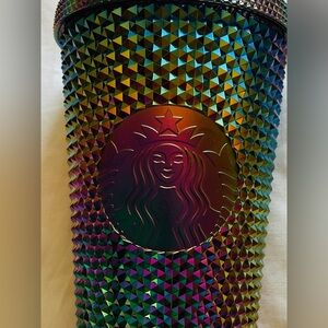 STARBUCKS Siren Logo Iridescent NEW With TAG Includes STRAW Retails $25.95